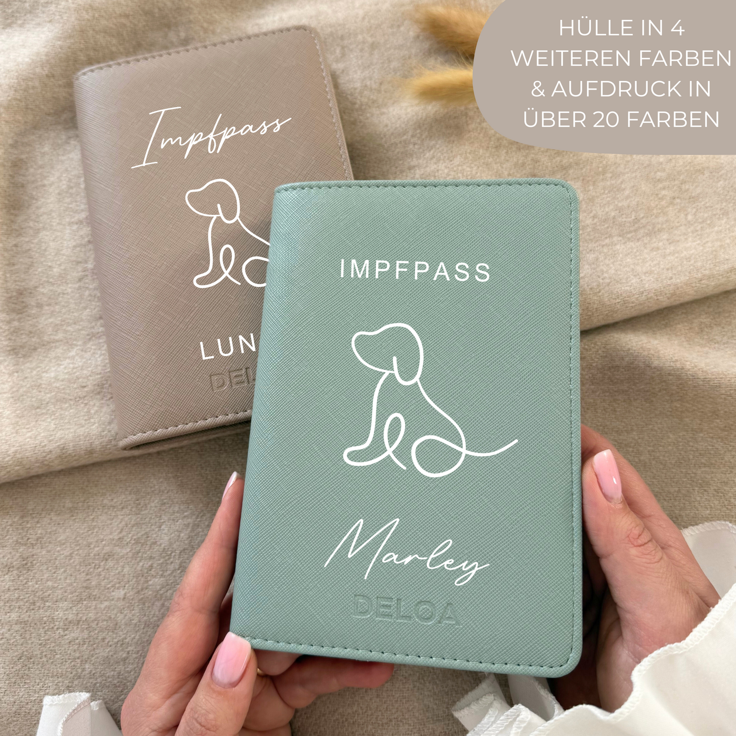 DELOA ยฎ EU-Heimtierausweis & Impfpasshรผlle (Hundesilhouette)