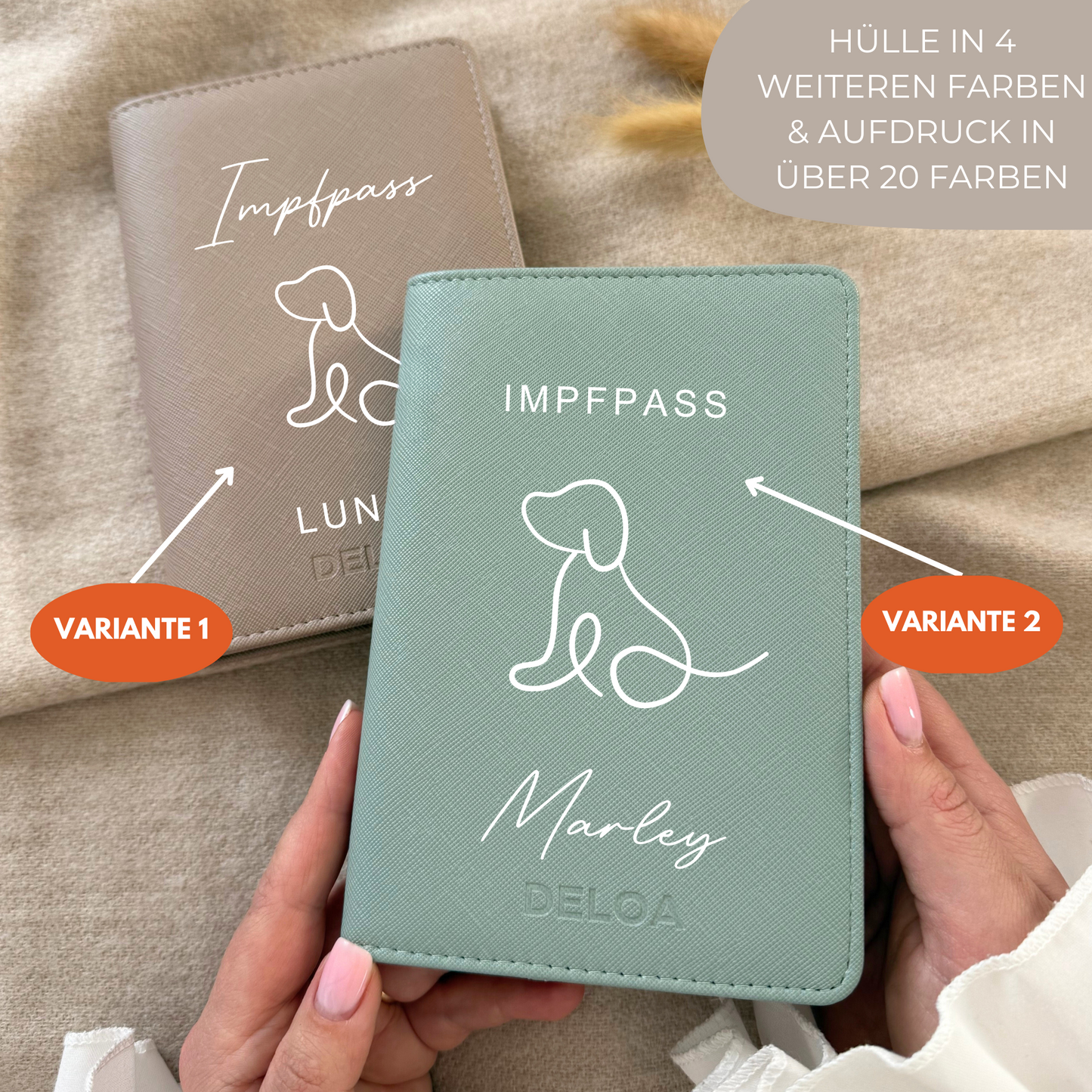 DELOA ยฎ EU-Heimtierausweis & Impfpasshรผlle (Hundesilhouette)