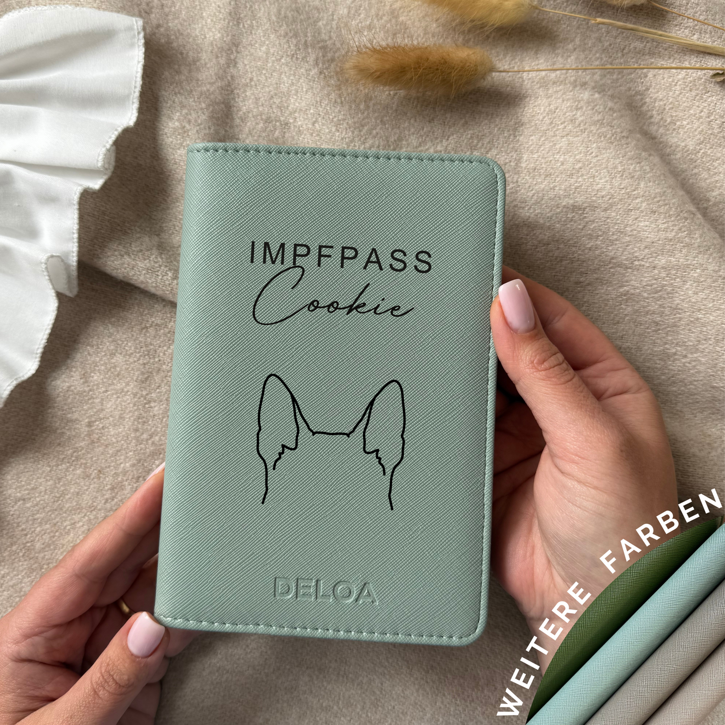 DELOA ยฎ EU-Heimtierausweis & Impfpasshรผlle (Hundeohren)