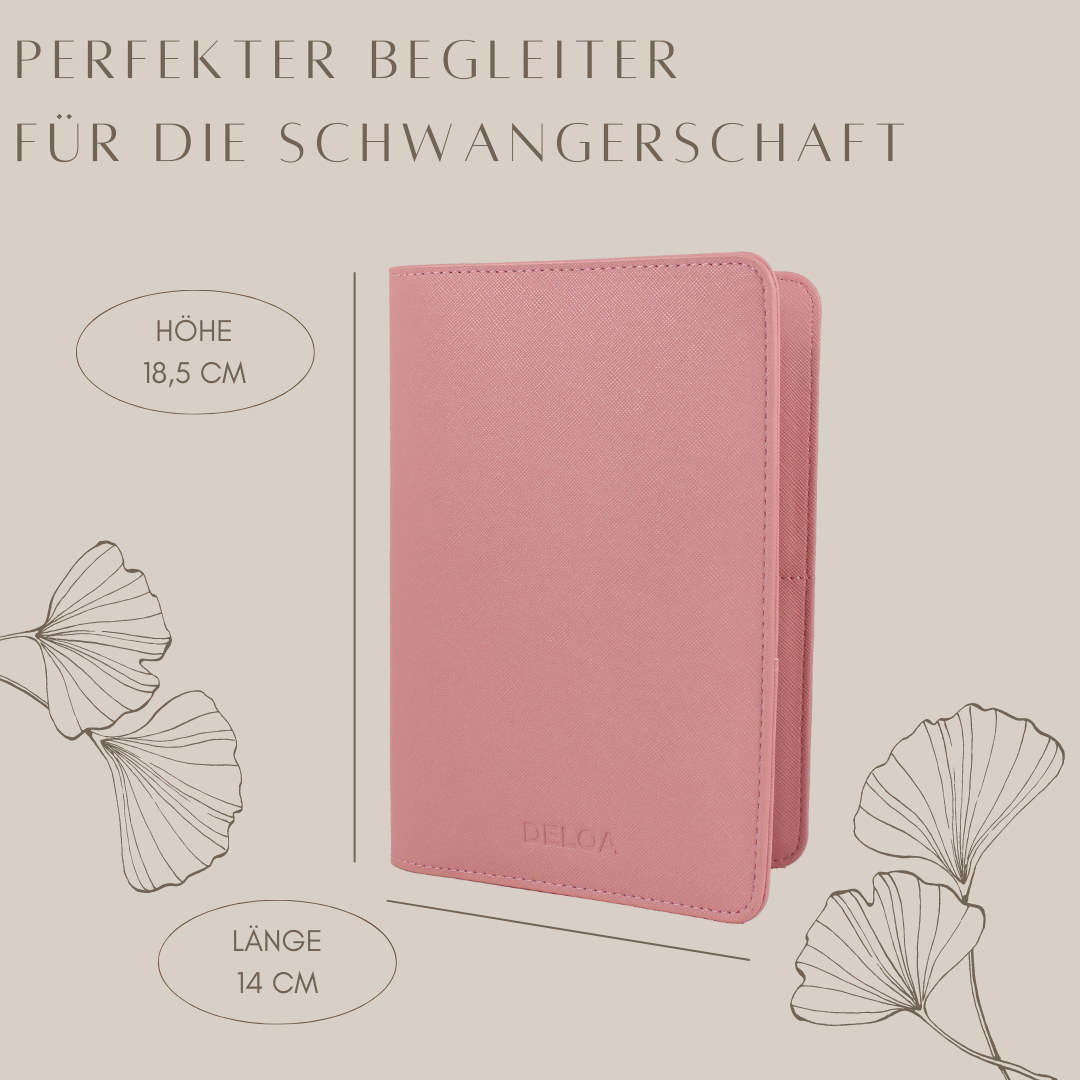 DELOA ® Mutterpasshülle mit Fach für Impfpass (mit Personalisierung)