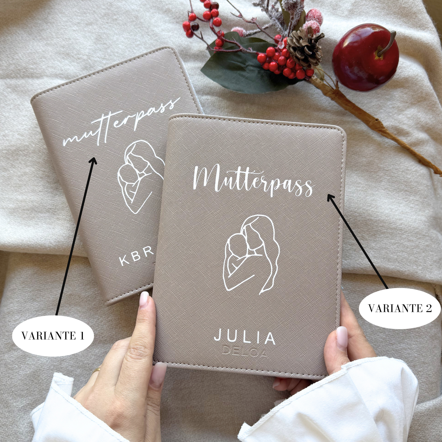 DELOA ® Mutterpasshülle mit Fach für Impfpass (Mama & Baby)