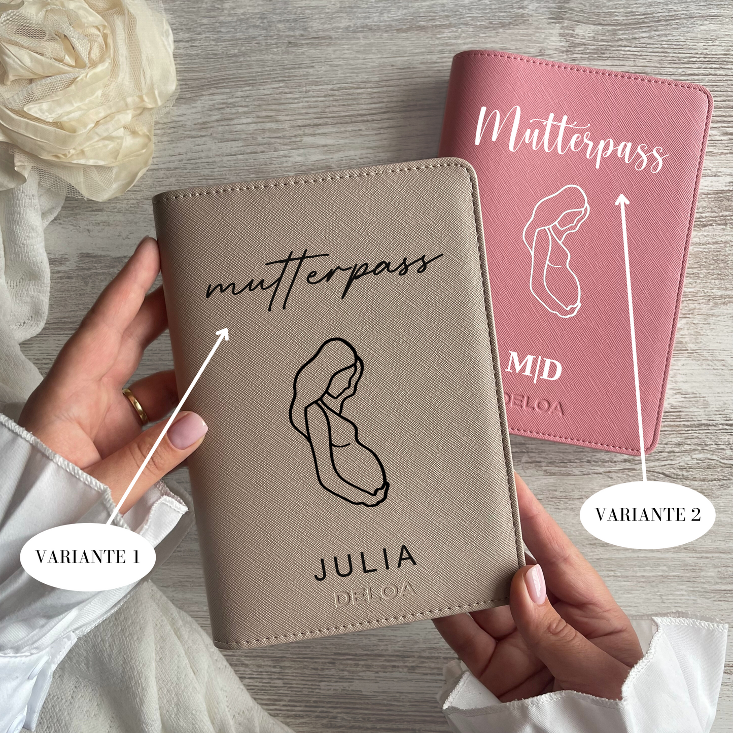 DELOA ® Mutterpasshülle mit Fach für Impfpass (Mom to be)