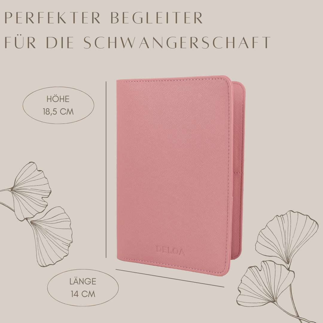 DELOA ® Mutterpasshülle mit Fach für Impfpass (3D Letters)