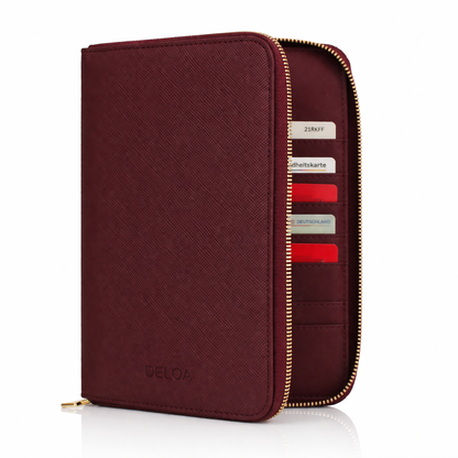 DELOA ® U-Heft und Reise- & Familien- 3 in 1 Organizer │ Bordeaux