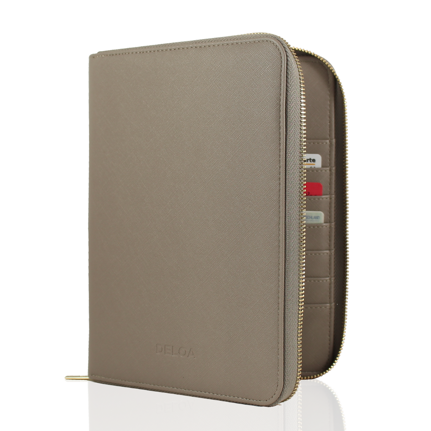 DELOA ® U-Heft und Reise- & Familien- 3 in 1 Organizer │ Grau-Braun