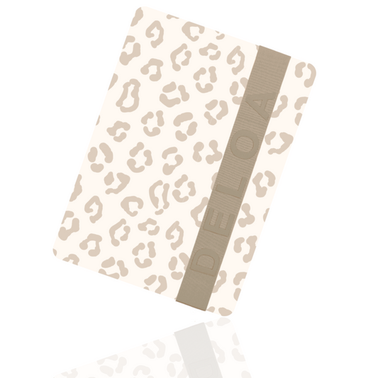 DELOA ® Windeltasche für unterwegs mit viel Platz (Leo Beige)