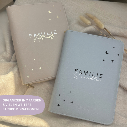 Personalisierter Familien-Organizer mit Sternenhimmel